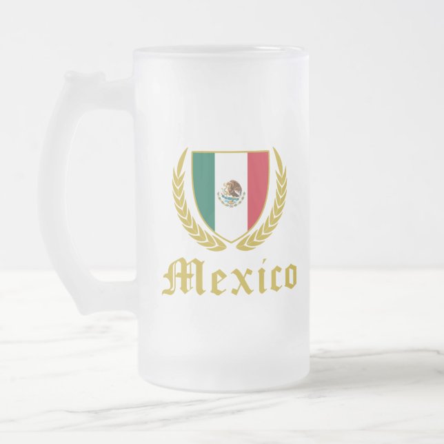 Mexiko-Wappen Mattglas Bierglas (Links)