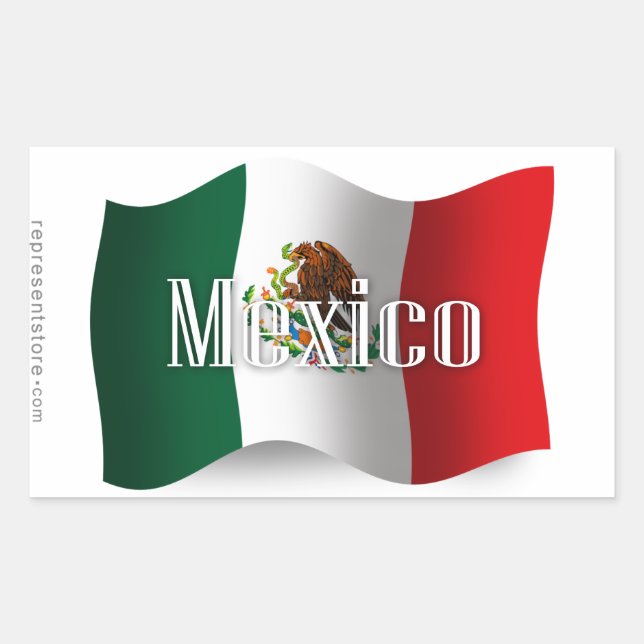 Mexiko Waving Flag Rechteckiger Aufkleber (Vorderseite)