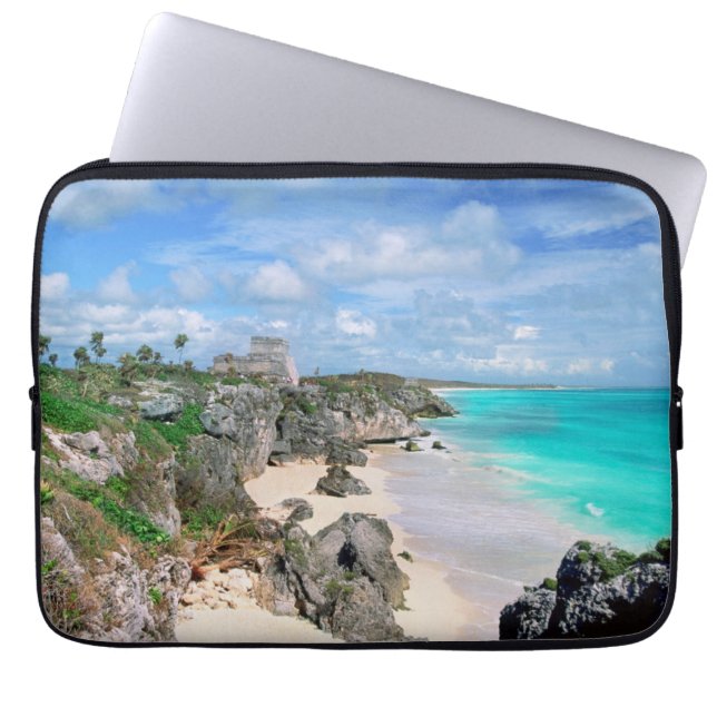 Mexiko, Yucatan, Halbinsel, Ruinen von Tulum, Maya Laptopschutzhülle (Vorderseite)