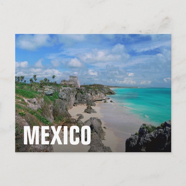 Mexiko, Yucatan, Halbinsel, Ruinen von Tulum, Maya Postkarte (Vorderseite)