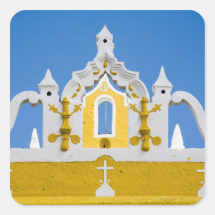 Mexiko, Yucatan, Izamal. Das Franziskanerkloster 3 Quadratischer Aufkleber