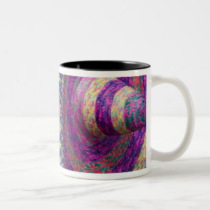 Mexiko, Yucatan, Merida, traditionelles Gewebe Zweifarbige Tasse