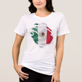 Mexiko Zerrissener Flaggen-Klassischer-Rund-Aufkle Tri-Blend Shirt