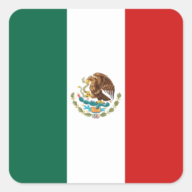 Mexikos Flaggenaufkleber Quadratischer Aufkleber (Vorderseite)