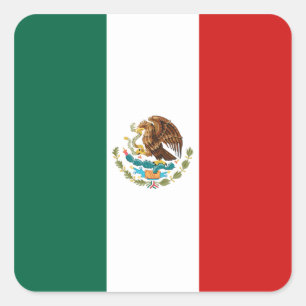 Mexikos Flaggenaufkleber Quadratischer Aufkleber