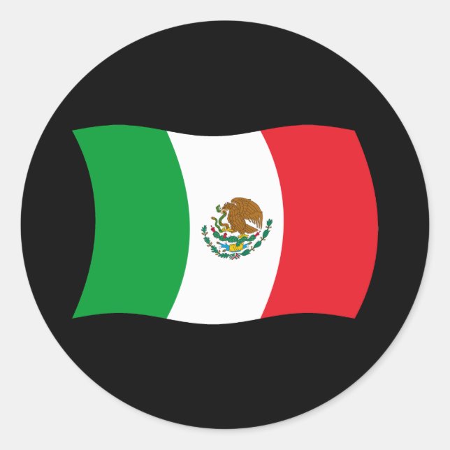 Mexikos Flaggenaufkleber Runder Aufkleber (Vorderseite)
