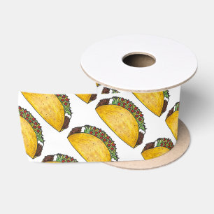 Mexikos Food Cinco de Mayo Taco Tacos Print Ribbon Satinband