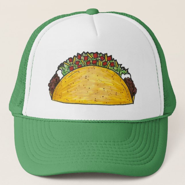 Mexikos Food Feinschmecker Taco Tacos Cinco de May Truckerkappe (Vorderseite)