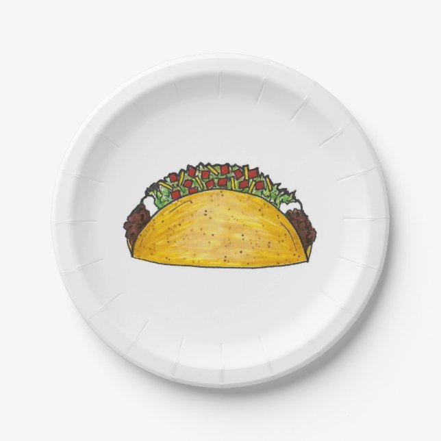 Mexikos Food Hard Muschel Taco Tacos Print Teller (Vorderseite)