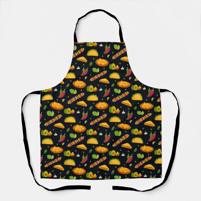 Mexikos Food Pattern Mexikanischer Feinschmecker N Schürze (Vorderseite)