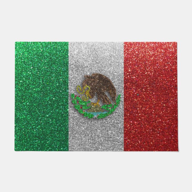 Mexikos Glitzer Mexiko Latinx Begrüßung Zuhause Fußmatte (Vorderseite)