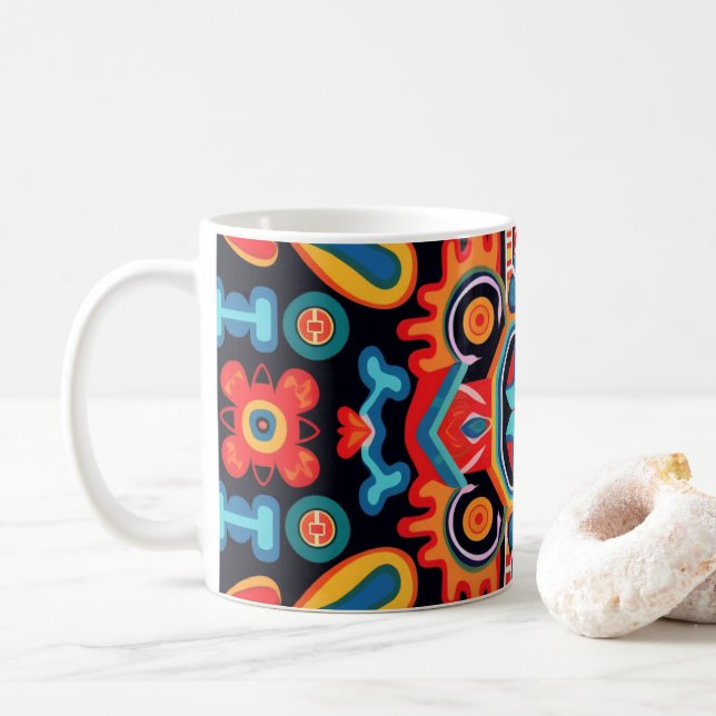 Mexikos Kunst des Huichol Kaffeetasse (Mit Donut)