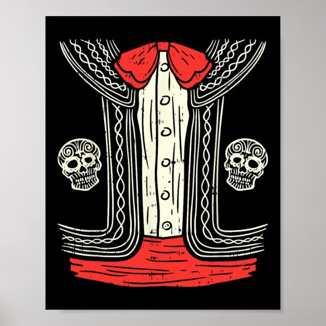Mexikos Mariachi Halloween Kostüm Mexiko Anzug Fie Poster (Vorne)