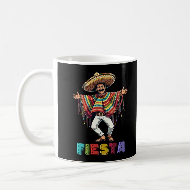 Mexikos Typ beim Tanzen Fiesta Cinco de Mayo Kaffeetasse (Links)