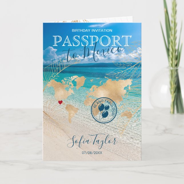 Mexique 40 et carte fabuleuse de passeport d'anniv (Devant)