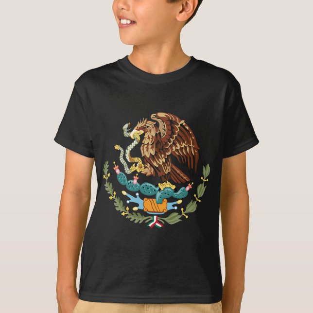 Mexique Armoiries T-shirt enfant foncé (Devant)