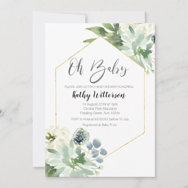 Mexique Cactus Oh boy baby shower Invitation (Devant)