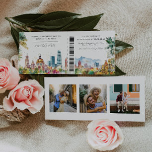 Mexique   Carte d'embarquement pour mariage de des