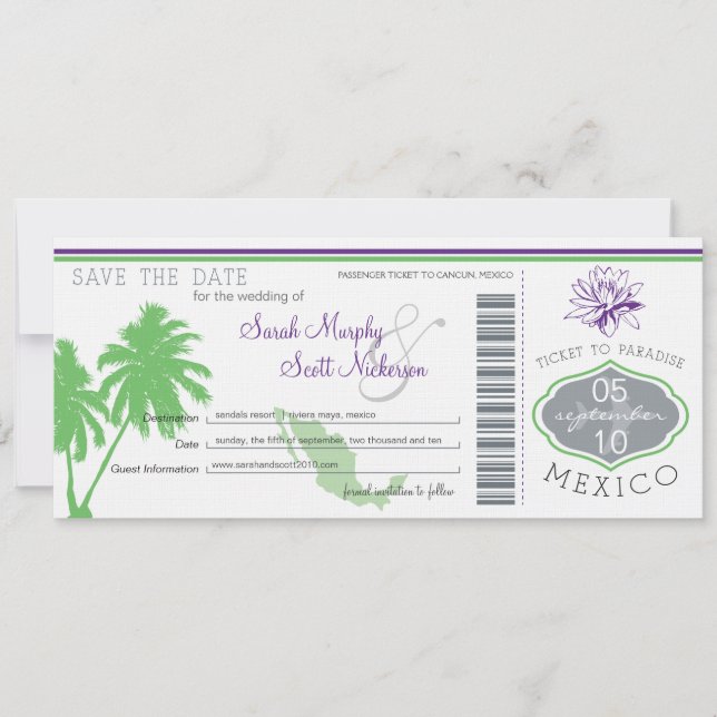 Mexique Enregistrer la date de la carte d'embarque (Devant)