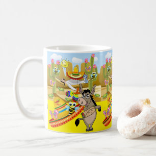 Mexique Homme Donkey Sombrero Papillon Mug jaune