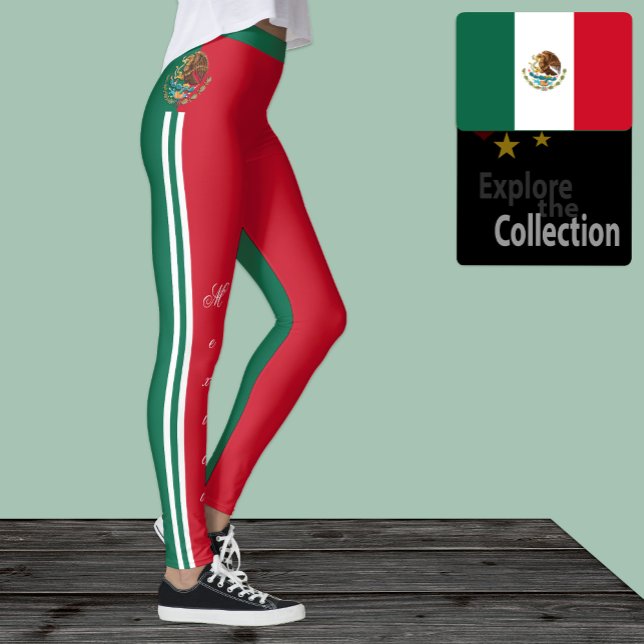Mexique leggings de mode, drapeau mexicain /sports (Créateur téléchargé)