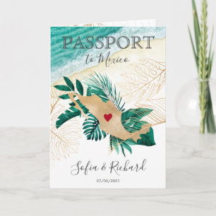 Mexique Mariage Destination Passport Carte du mond