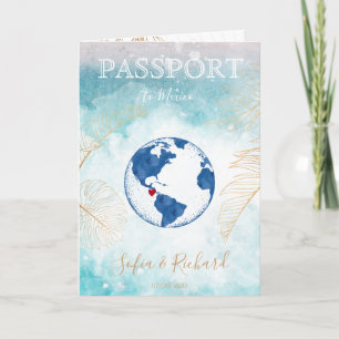 Mexique Mariage Destination Passport Carte du mond