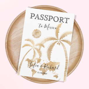 Mexique Mariage Destination Passport Carte du mond