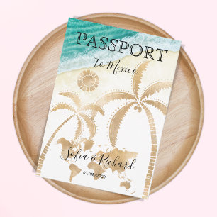 Mexique Mariage Destination Passport Carte du mond