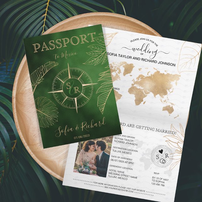 Mexique Mariage Destination Passport Carte du mond (Créateur téléchargé)