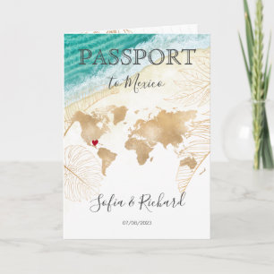 Mexique Mariage Destination Passport Carte du mond