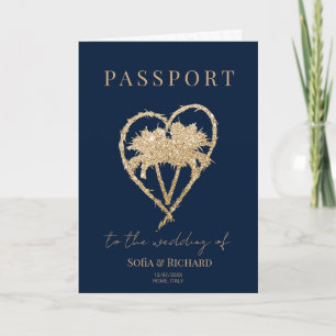 Mexique Palm Mariage Destination Passport Carte du