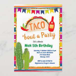 Mexique Taco Bout une fête Anniversaire Invitation