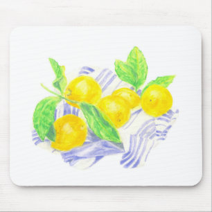Meyer-Zitronen auf Küchentüchern Mousepad