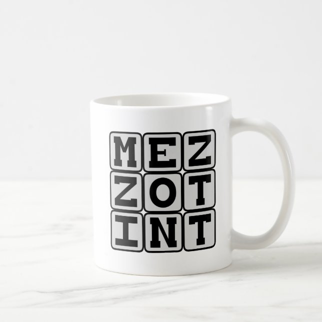 Mezzotint, Druckverfahren Kaffeetasse (Rechts)