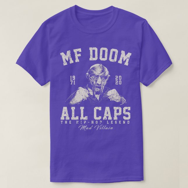 MF Doom Retro Vintag weißes Kissen T-Shirt (Design vorne)