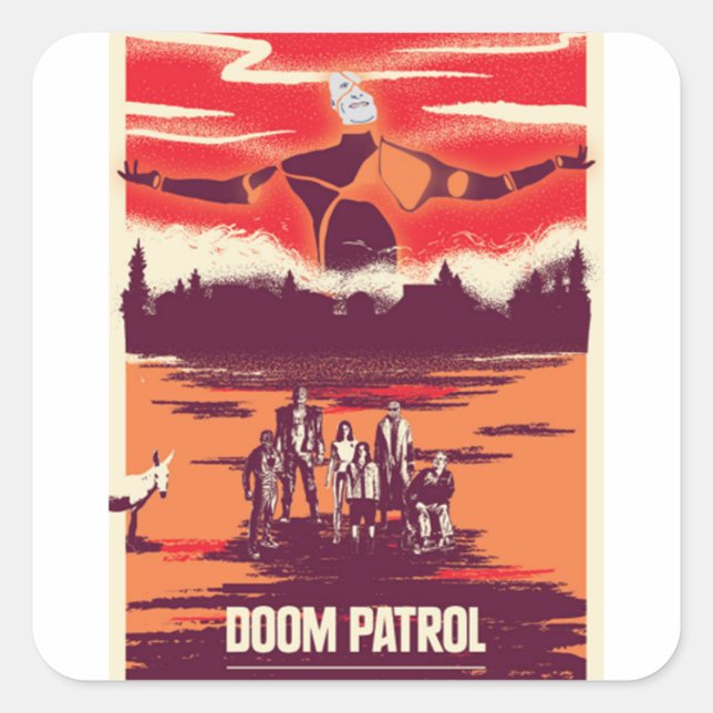 MF-Untergang Quadratischer Aufkleber (Vorderseite)