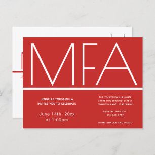 MFA grade Red Graduation Party Invitation