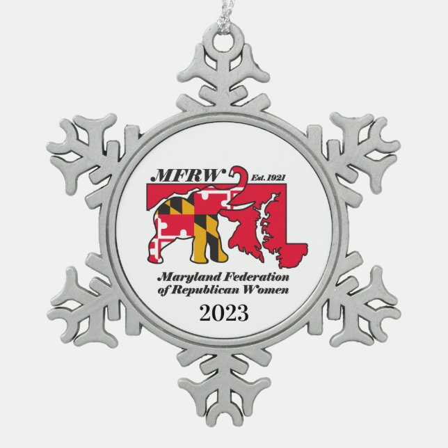 MFRW-Zinndekoration Schneeflocken Zinn-Ornament (Vorderseite)