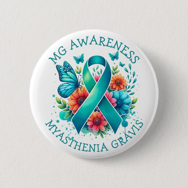 MG-Bewusstsein | Myasthenia Gravis Ribbon Button (Vorderseite)