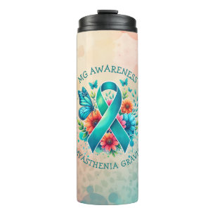MG-Bewusstsein Myasthenia Gravis Ribbon Thermosbecher