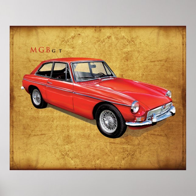 MG MGBgt klassisch britisch Hardtop Poster (Vorne)