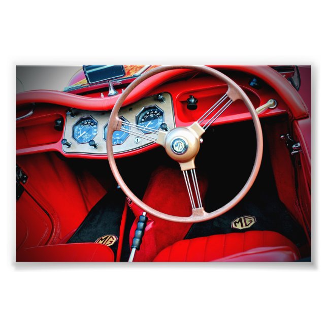 MG TA Classic Sports Car Räume Fotodruck (Vorne)
