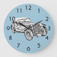 Mg Tc Antique sport Car Illustration