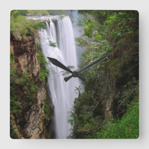Mgawa-Wasserfälle, bei Lusikisiki, Wild Coast Quadratische Wanduhr