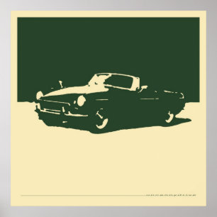 MGB, 1971 - Briten, die Grün auf Creme laufen Poster