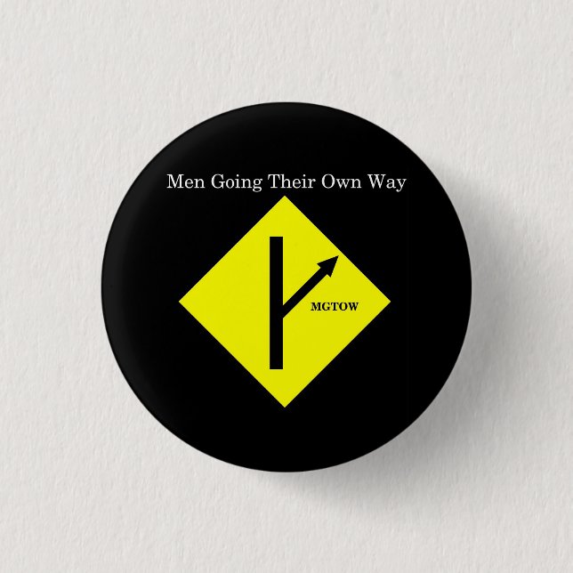 MGTOW Logo-Knopf-Klein-Schwarzer Hintergrund Button (Vorderseite)