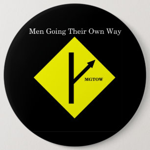 MGTOW Logo Knopf-XXLarge Größe-Schwarzer Button