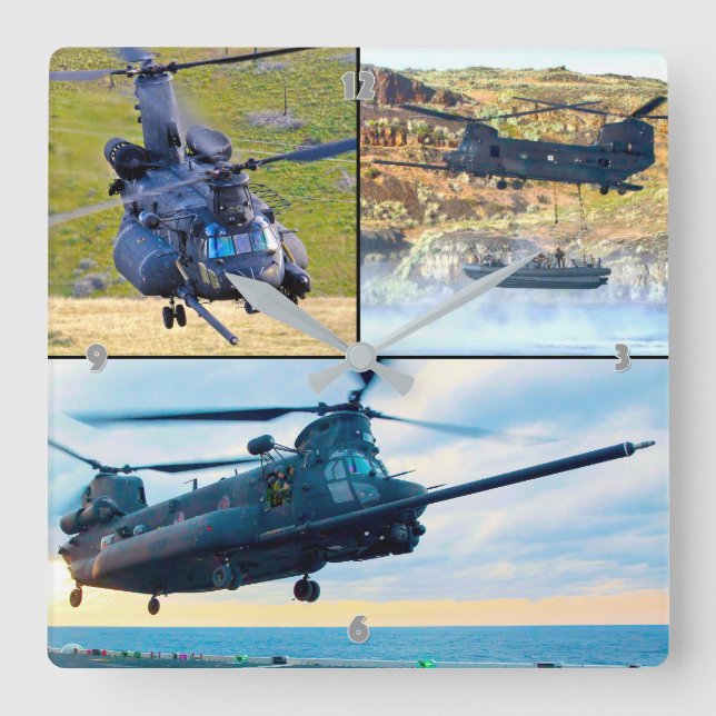 MH-47G CHINOOK QUADRATISCHE WANDUHR (Vorderseite)