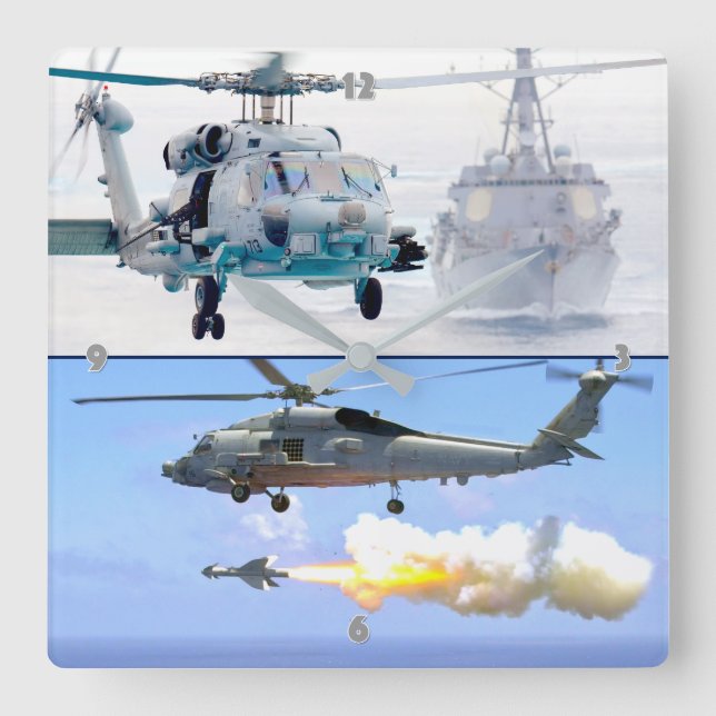 MH-60R SEAHAWK QUADRATISCHE WANDUHR (Vorderseite)